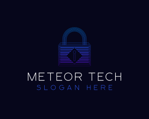 Padlock Tech Security logo design