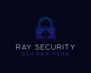 Padlock Tech Security logo design