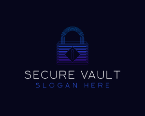 Padlock Tech Security logo design