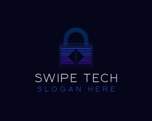 Padlock Tech Security logo design