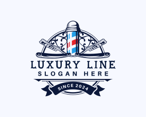 Luxury Barbershop Groomer logo design