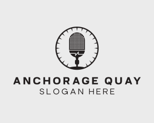 Studio Microphone Broadcast logo design