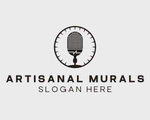 Studio Microphone Broadcast logo design