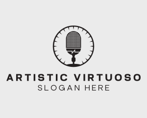 Studio Microphone Broadcast logo design