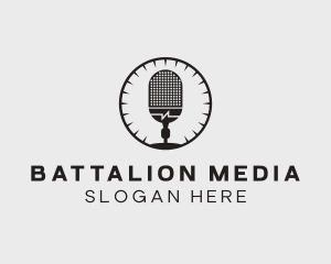 Studio Microphone Broadcast logo design