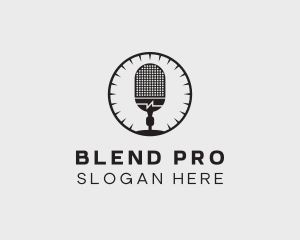 Studio Microphone Broadcast logo design