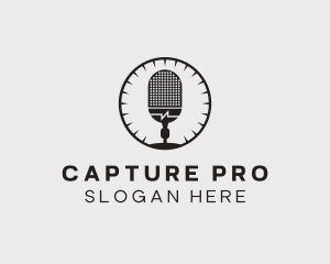 Studio Microphone Broadcast logo design