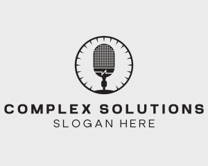 Studio Microphone Broadcast logo design