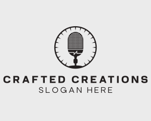 Studio Microphone Broadcast logo design