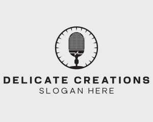 Studio Microphone Broadcast logo design