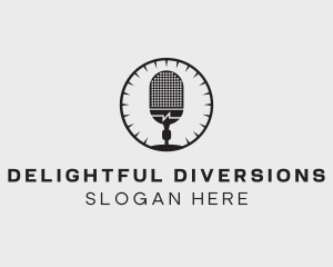 Studio Microphone Broadcast logo design