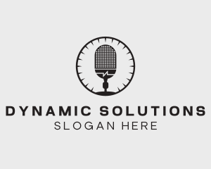 Studio Microphone Broadcast logo design