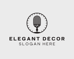 Studio Microphone Broadcast logo design