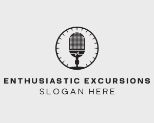 Studio Microphone Broadcast logo design