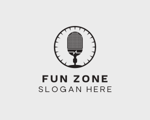 Studio Microphone Broadcast logo design