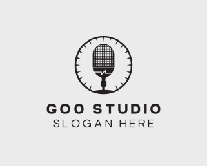 Studio Microphone Broadcast logo design