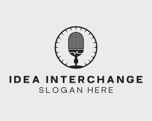 Studio Microphone Broadcast logo design