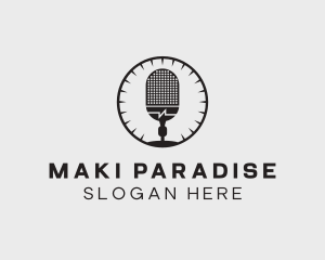 Studio Microphone Broadcast logo design