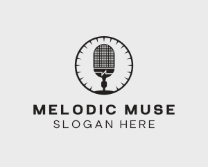 Studio Microphone Broadcast logo design