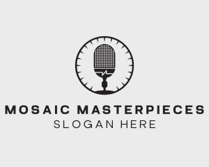 Studio Microphone Broadcast logo design