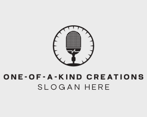 Studio Microphone Broadcast logo design