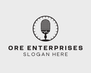 Studio Microphone Broadcast logo design