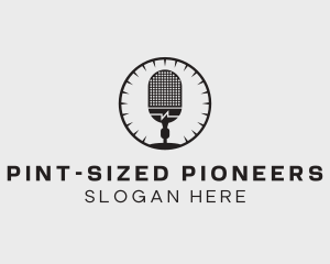 Studio Microphone Broadcast logo design