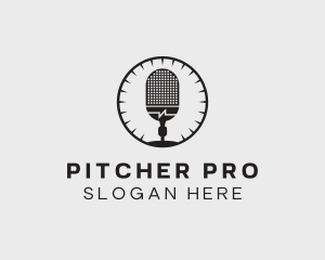 Studio Microphone Broadcast logo design