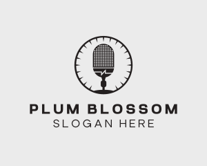 Studio Microphone Broadcast logo design