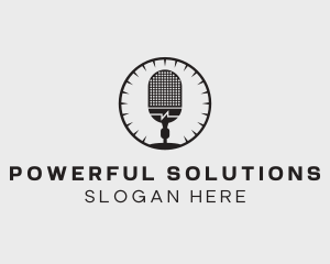 Studio Microphone Broadcast logo design