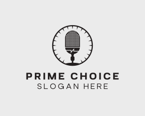 Studio Microphone Broadcast logo design