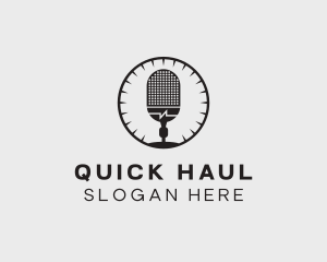 Studio Microphone Broadcast logo design