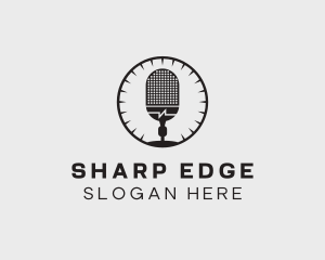 Studio Microphone Broadcast logo design