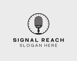 Studio Microphone Broadcast logo design