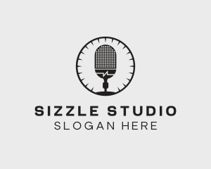 Studio Microphone Broadcast logo design