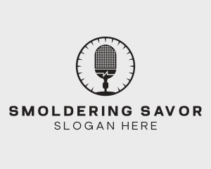 Studio Microphone Broadcast logo design