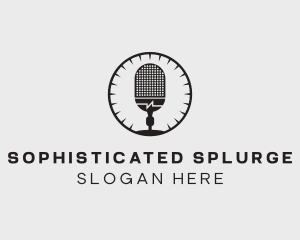 Studio Microphone Broadcast logo design