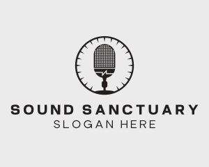 Studio Microphone Broadcast logo design