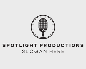 Studio Microphone Broadcast logo design