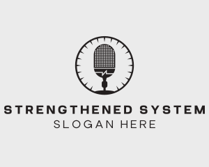 Studio Microphone Broadcast logo design