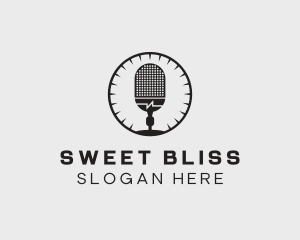 Studio Microphone Broadcast logo design