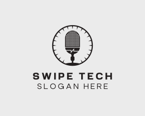 Studio Microphone Broadcast logo design