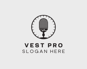 Studio Microphone Broadcast logo design