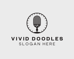 Studio Microphone Broadcast logo design