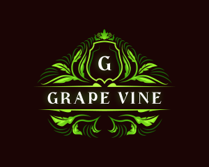 Vine Shield Ornamental logo design