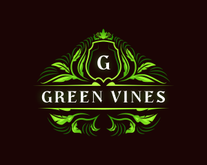 Vine Shield Ornamental logo design