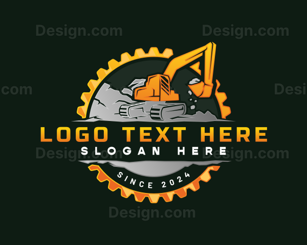 Excavator Gear Construction Logo