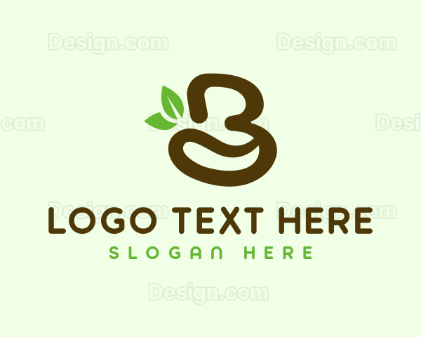 Organic Coffee Letter B Logo