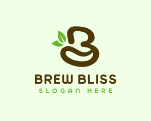 Organic Coffee Letter B logo design