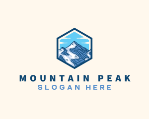 Mountain Peak Hexagon logo design